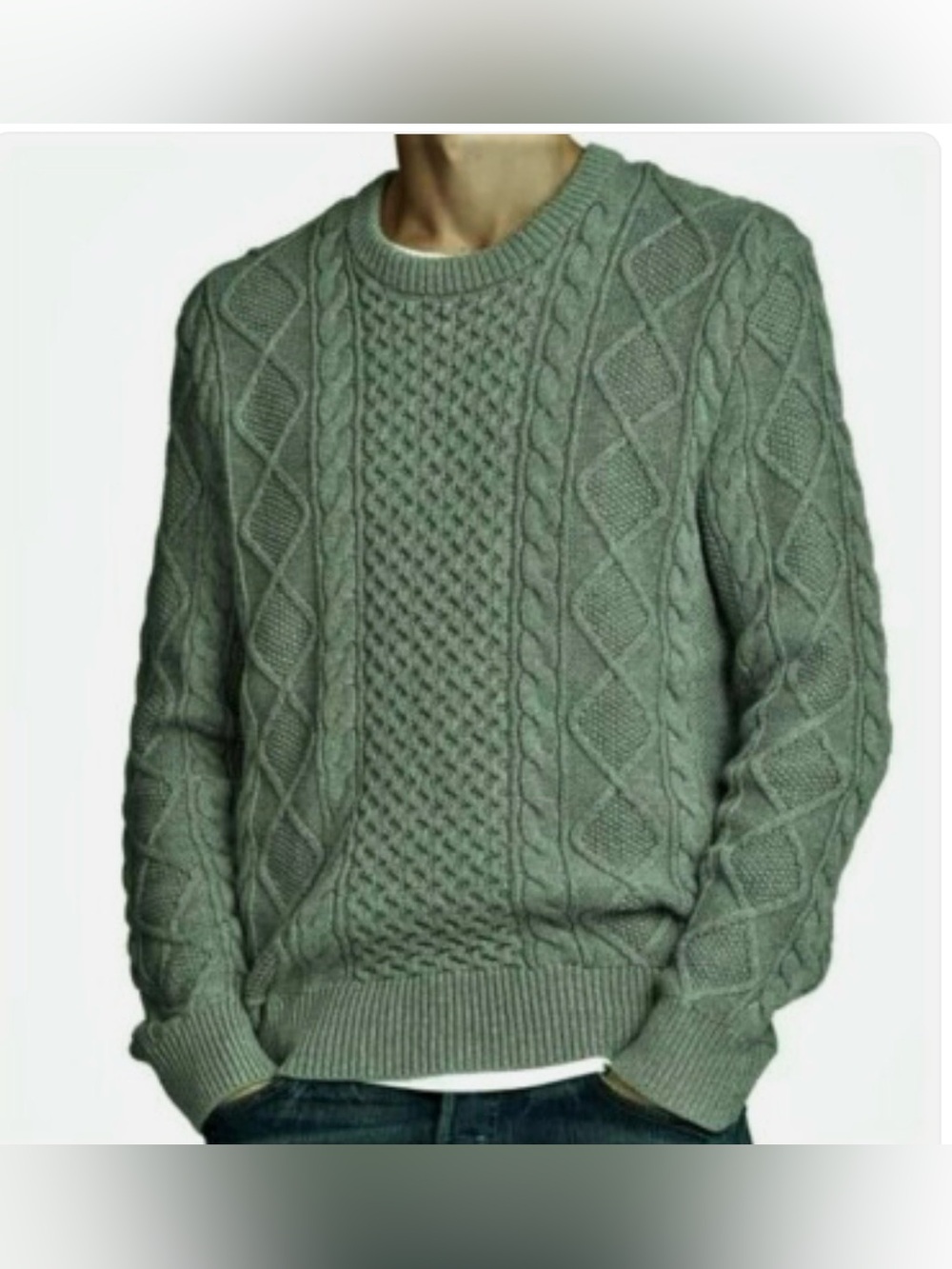 Polo Ralph Lauren Men’s Cotton Cable Knit Crewneck Fishermen’s Sweater Size XL